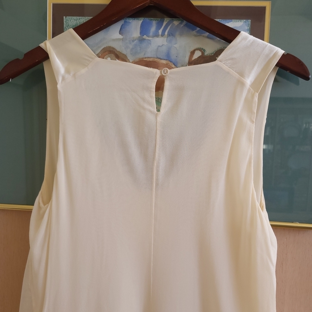 Silk Cream Chemise Dress with Lightweight Fabric under - Picture 5 of 12